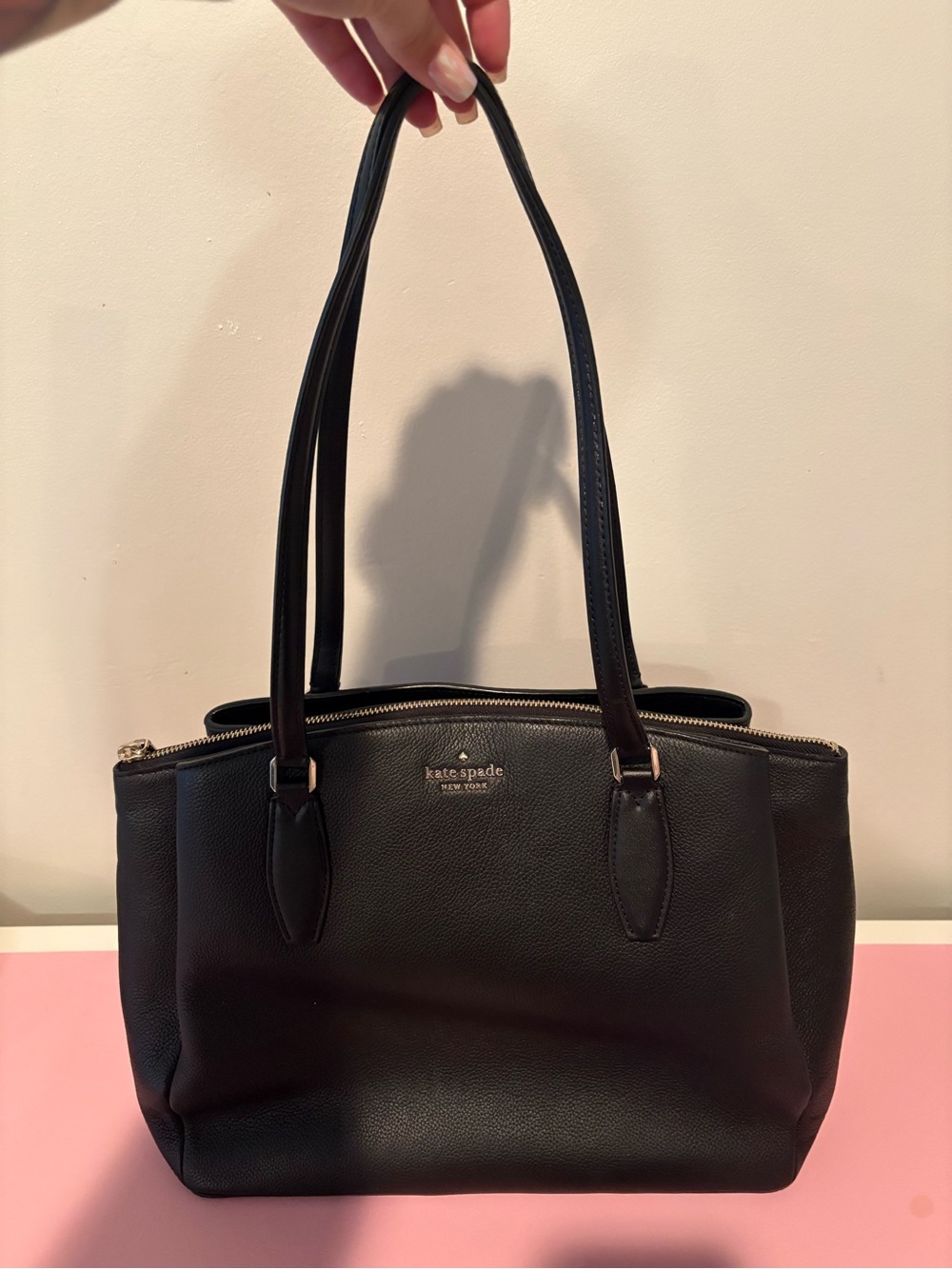 kate spade Black Pebble Leather Shoulder Bag
